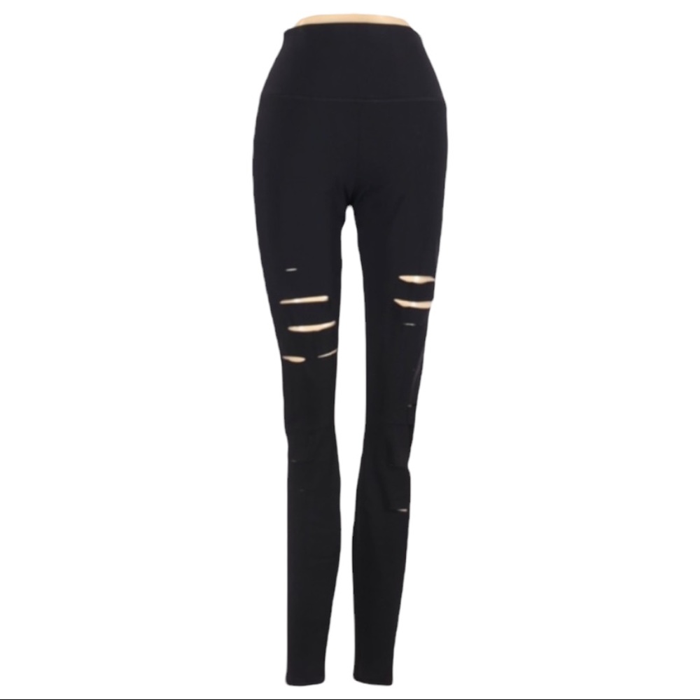 Alo Warrior Leggings Ripped High Waist Black